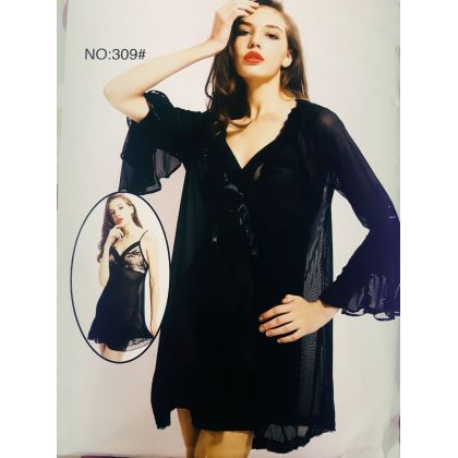 Net Lace Robe Gown Set For Women  - Hot &amp; Sexy Lingerie and Nightwear - Best Price in Pakistan - HitShop.pk